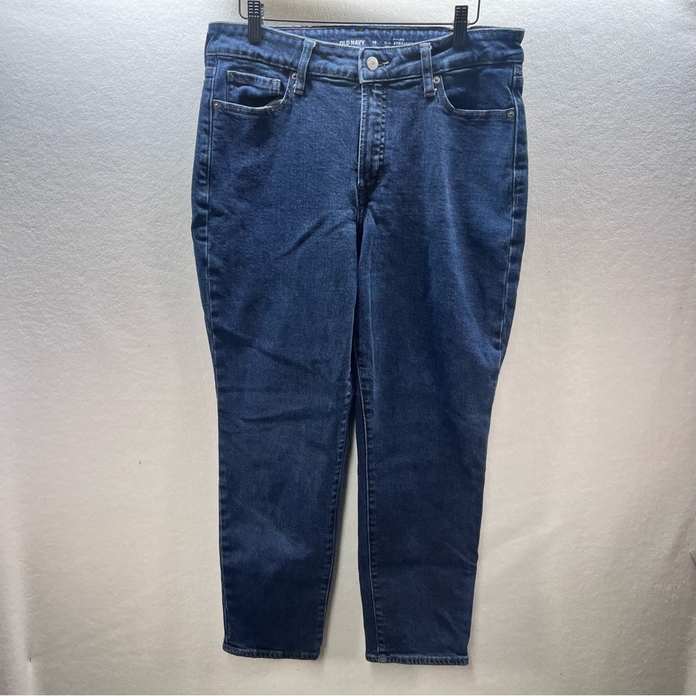 Old Navy High Rise OG Straight leg Jeans Womens 10 Blue Denim Stretch‎ 2957